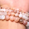 BRACELET EN PIERRE DE LUNE ROSE