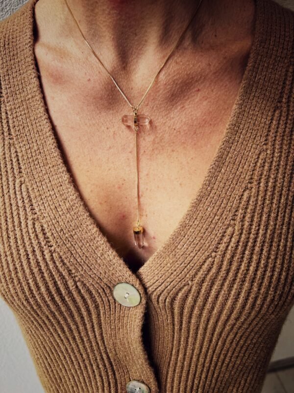 COLLIER  DOUBLE EN CRISTAL DE ROCHE