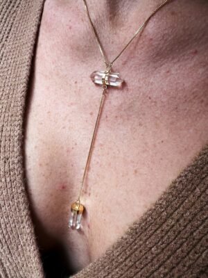 COLLIER  DOUBLE EN CRISTAL DE ROCHE