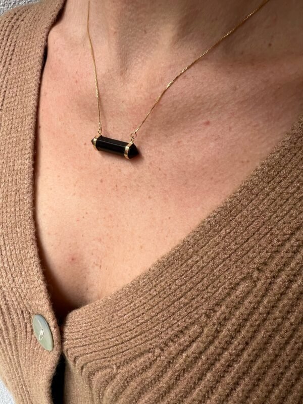 COLLIER BARRE EN OBSIDIENNE