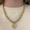 Collier Cœur Protecteur – Œil Spirituel & Énergie Dorée