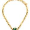 Collier Malachite rectangle