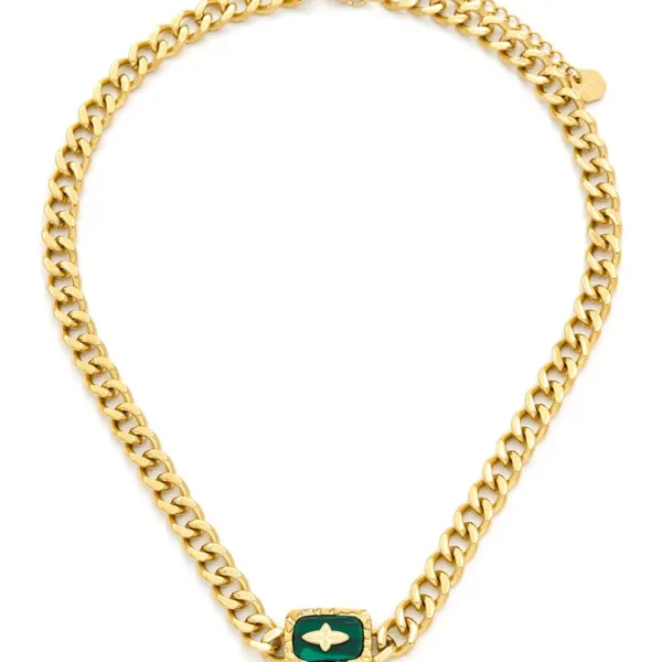 Collier Malachite rectangle