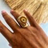 Bague en citrine naturelle – bijou doré de joie et d’abondance