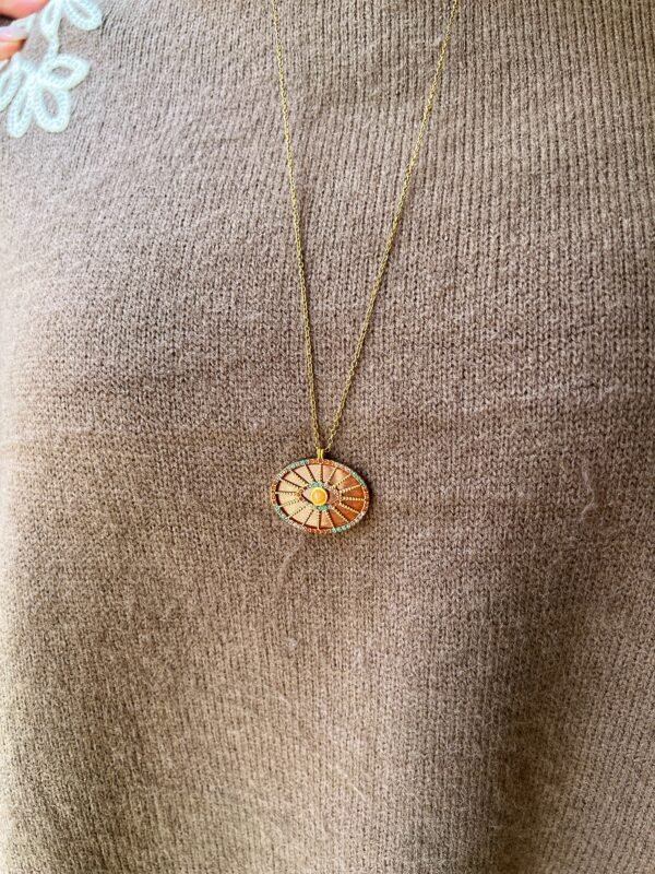 IMG_6811 Sautoir Œil Protecteur – Cornaline & acier inoxydable doré