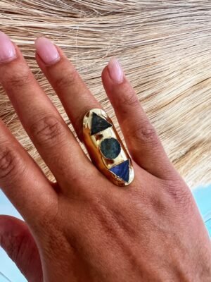 IMG_7164 Bague Dorée Labradorite Naturelle – Géométrie Sacrée & Énergie Protectrice