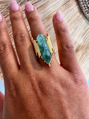 IMG_7170 Bague Dorée Aventurine Naturelle – Harmonie du Cœur & Énergie d’Abondance