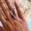 Bague Dorée Améthyste Naturelle – Élégance Spirituelle & Énergie de Sagesse